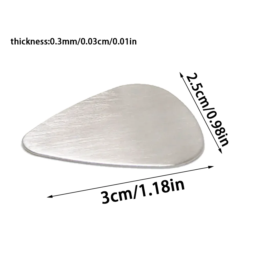 15pcs Mental Guitar Picks, 0.3mm String Instrument Paddles, Stainless Steel Musical Universal Accessories for Bass Ukulele XJM