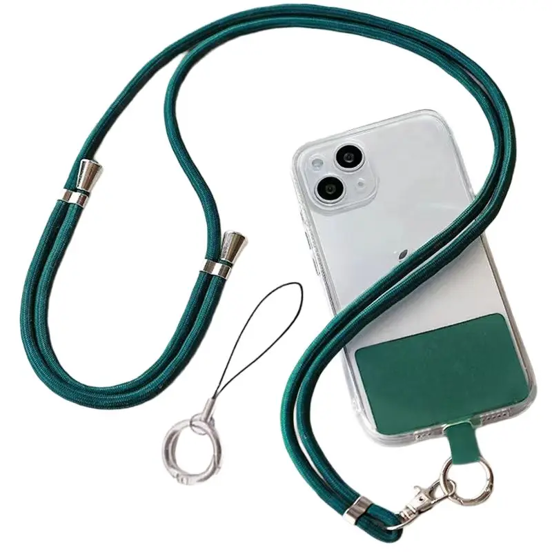 1 unidade de Cordão Longo para Celular em Cor Sólida, Ajustável, para Atividades ao Ar Livre e Montanhismo, com Patch PLR, Compatível com Todas as Capas de Celular Universalmente