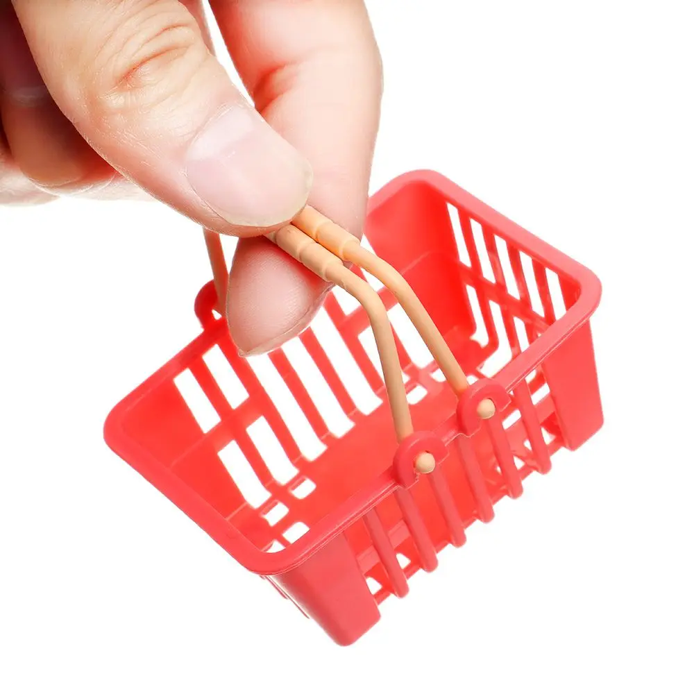 Accesorios para casa supermercado compras accesorios en miniatura cesta de comida Mini cesta de compras