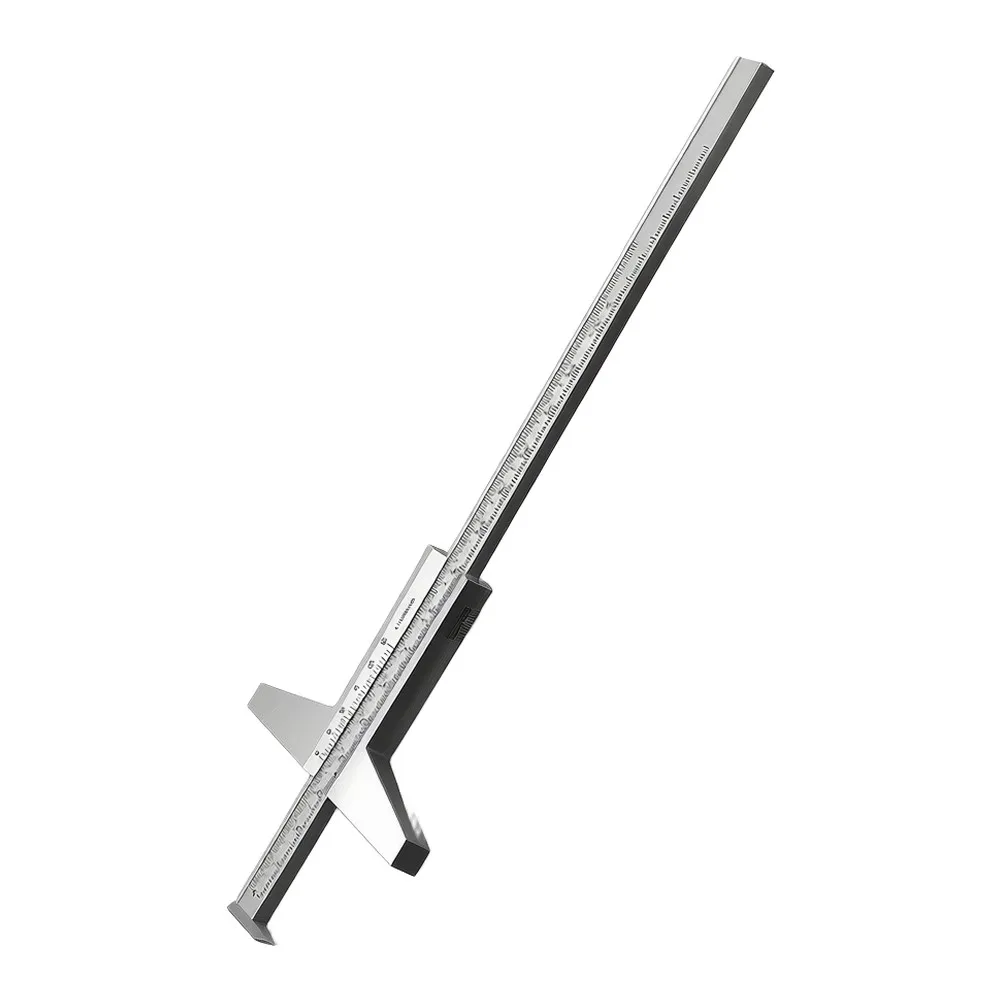 Depth Gauge Tool 0-300mm with Detachable Hook and for fine Resolution Scale for Use Woodworking and Engineering Workshops