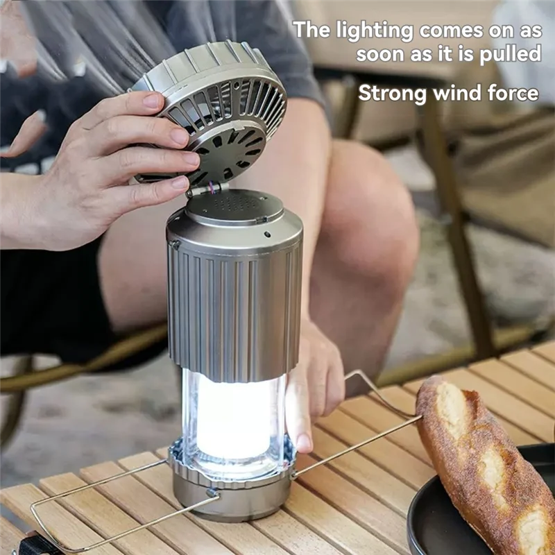 

【B6R-Sale】Foldable Solar Camping Fan With Lantern USB Rechargeable Solar Power Emergency Hanging Light For Outdoor Tent