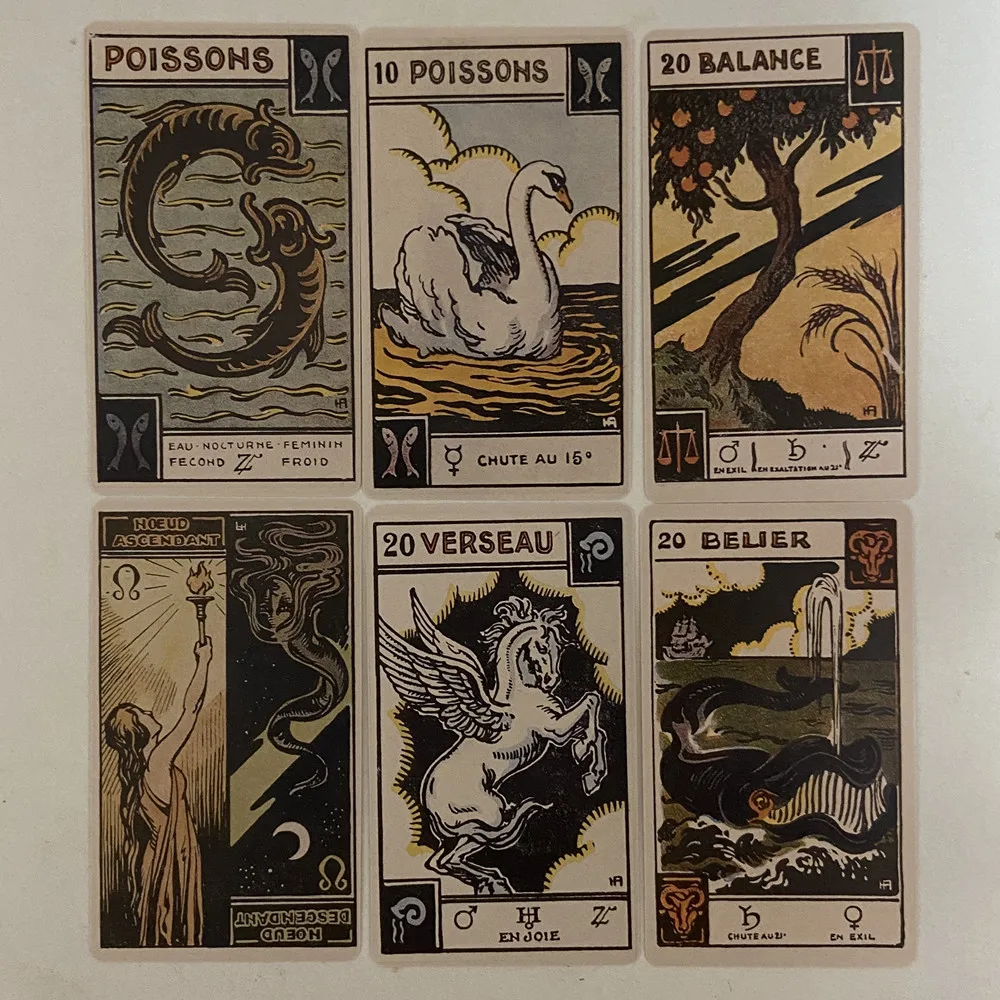 Vintage Zodiac Tarot Card Deck 48 Pcs Oracle Cards 
