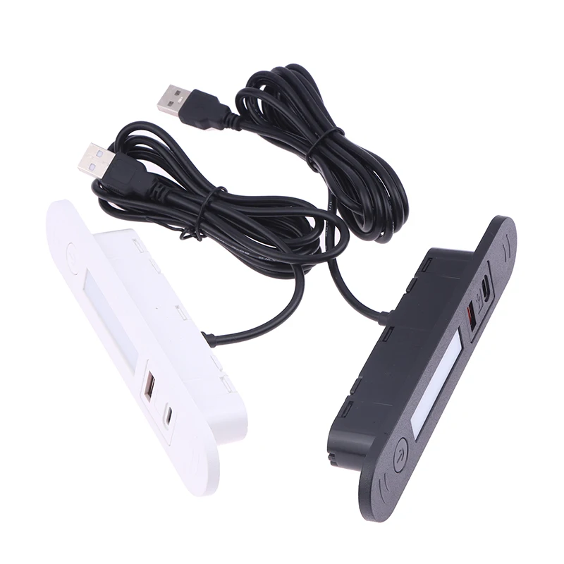 

Multi-function Embedded Night Light Socket Hidden USB And Type-C Charging Socket With Led Light For Bedside Table Sofa Furniture