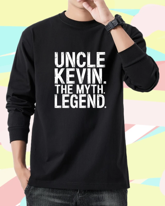 

T shirt for men autumn Aesthetic clothing Oversize Long sleeves Graphic tee Uncle Kevin The Myth Legend Aesthetic clothing Daily