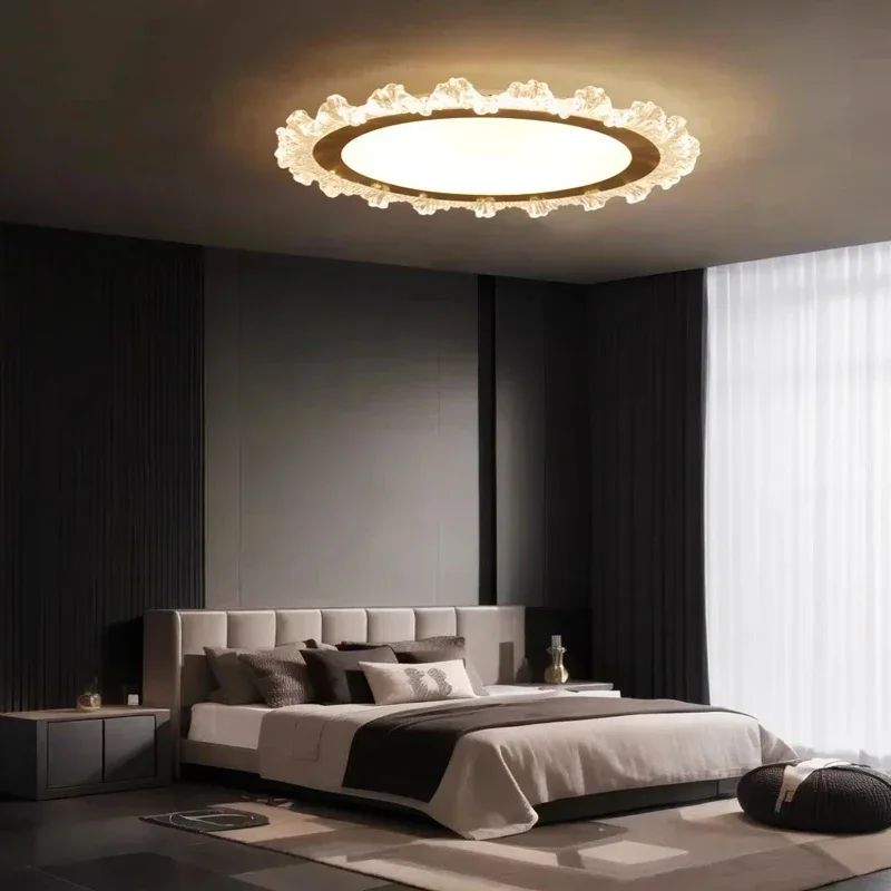 luxury high sense, atmospheric simplicity and all copper, bedroom lamp, warm and romantic, new crystal, eye protection lamp