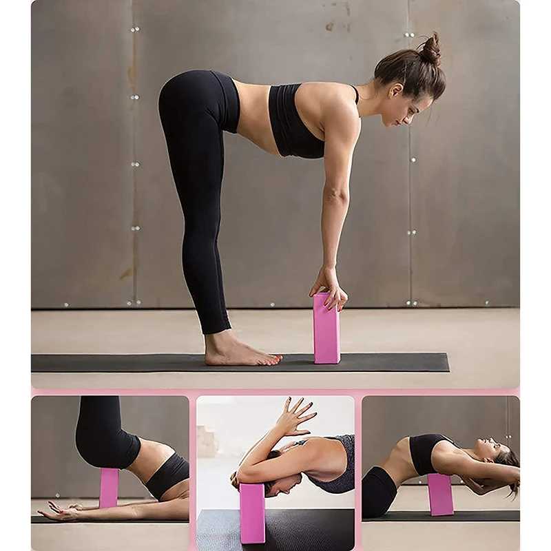 NEW-2 Pack Yoga Blocks High Density Brick Soft Non-Slip Exercise Bricks Stability And Balance For Exercise, Yoga, Pilates