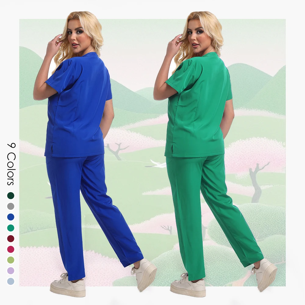 Hospital Surgical Clothes Medical Uniform Women Scrub Set Doctor Nurse Accessories Dental Clinic Scrub Set Beauty Salon Workwear