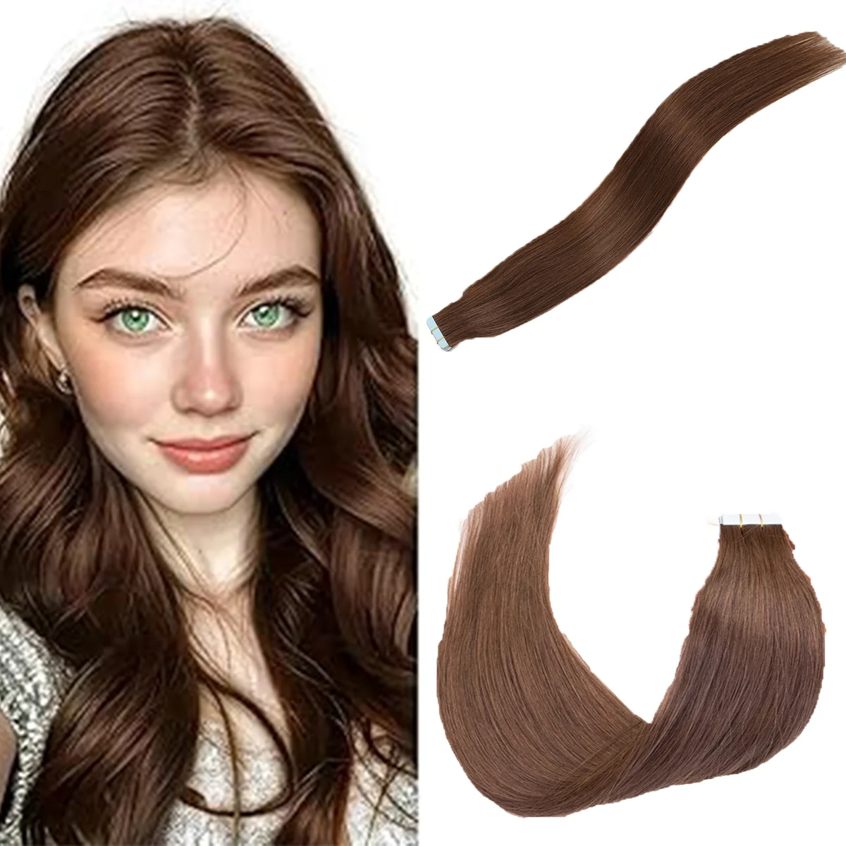 

Натуральные волосы Реми, накладные пряди на ленте для женщин, 40-50 г в упаковке, полная длина 12-24 дюйма, ленточные пряди