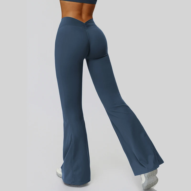 

VITALINOVO Scrunch Flare Leggings V Back Butt Lifting Wide Leg Buttery Soft High Waist 32" Gym Yoga Pants Bootcut Leggings