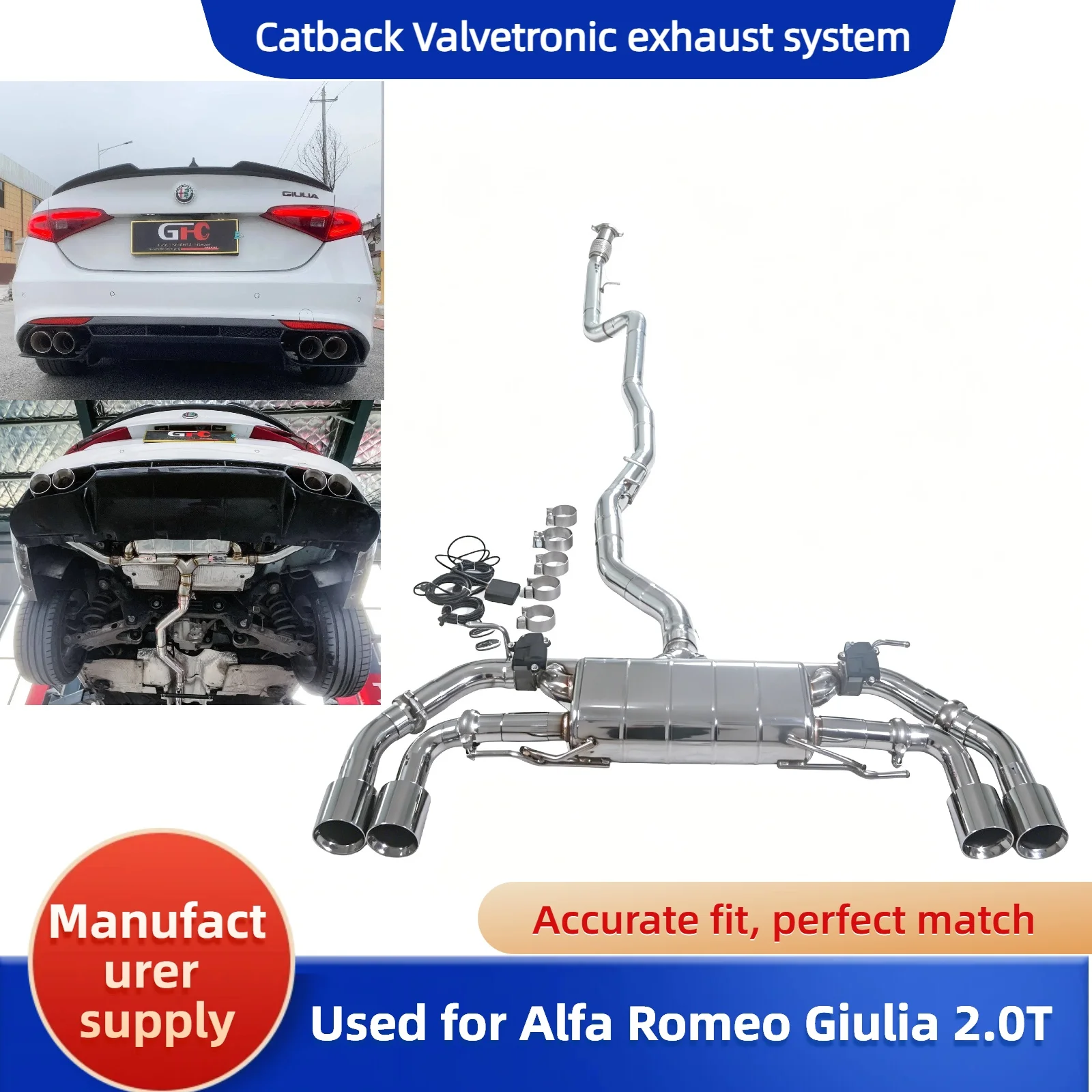 

GFC is suitable for the 2016-2022 Alfa Romeo Giulia 2.0T 304 stainless steel Catback Valvetronic exhaust system