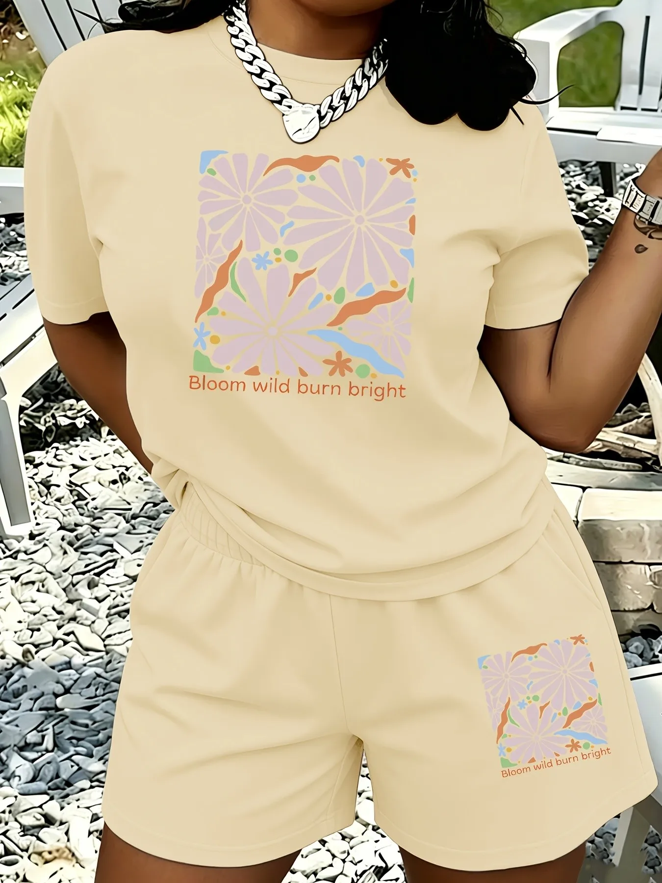 2026 Summer Women's Suit Fashion Sporty Comfortable Soft 3D Flower Pattern Print Stylish and Versatile Casual Wear