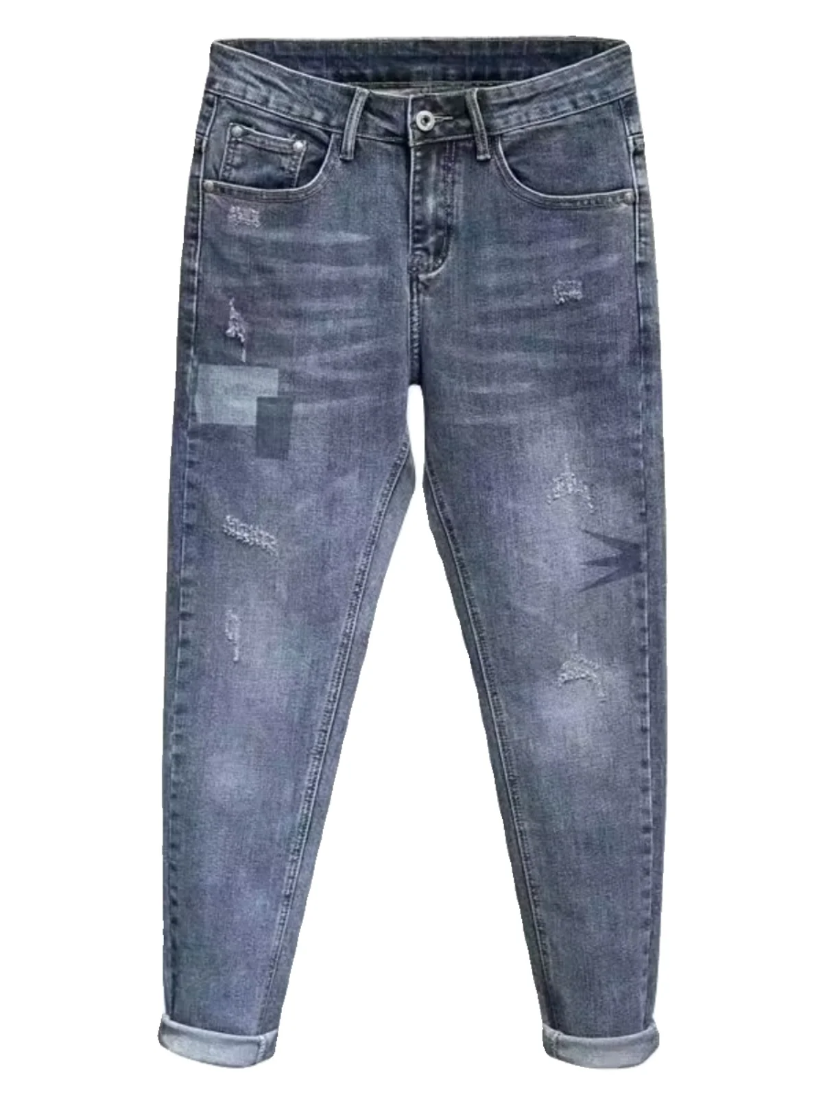 Nieuwe 2025, Amerikaanse retro casual jeans voor heren met rechte pijpen, slim fit, lange broek, jeugdfaion, slijtvast, duurzaam