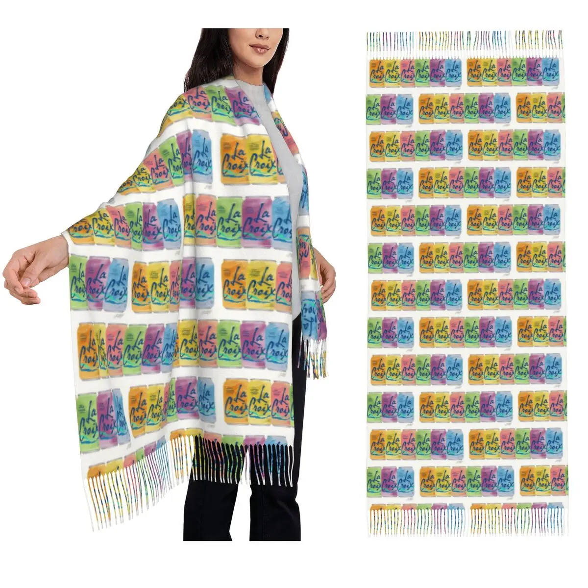 

La Croix Банки Шарф Шарфы с кисточками для женщин Мягкие теплые шали и накидки Большая осенне-зимняя шаль