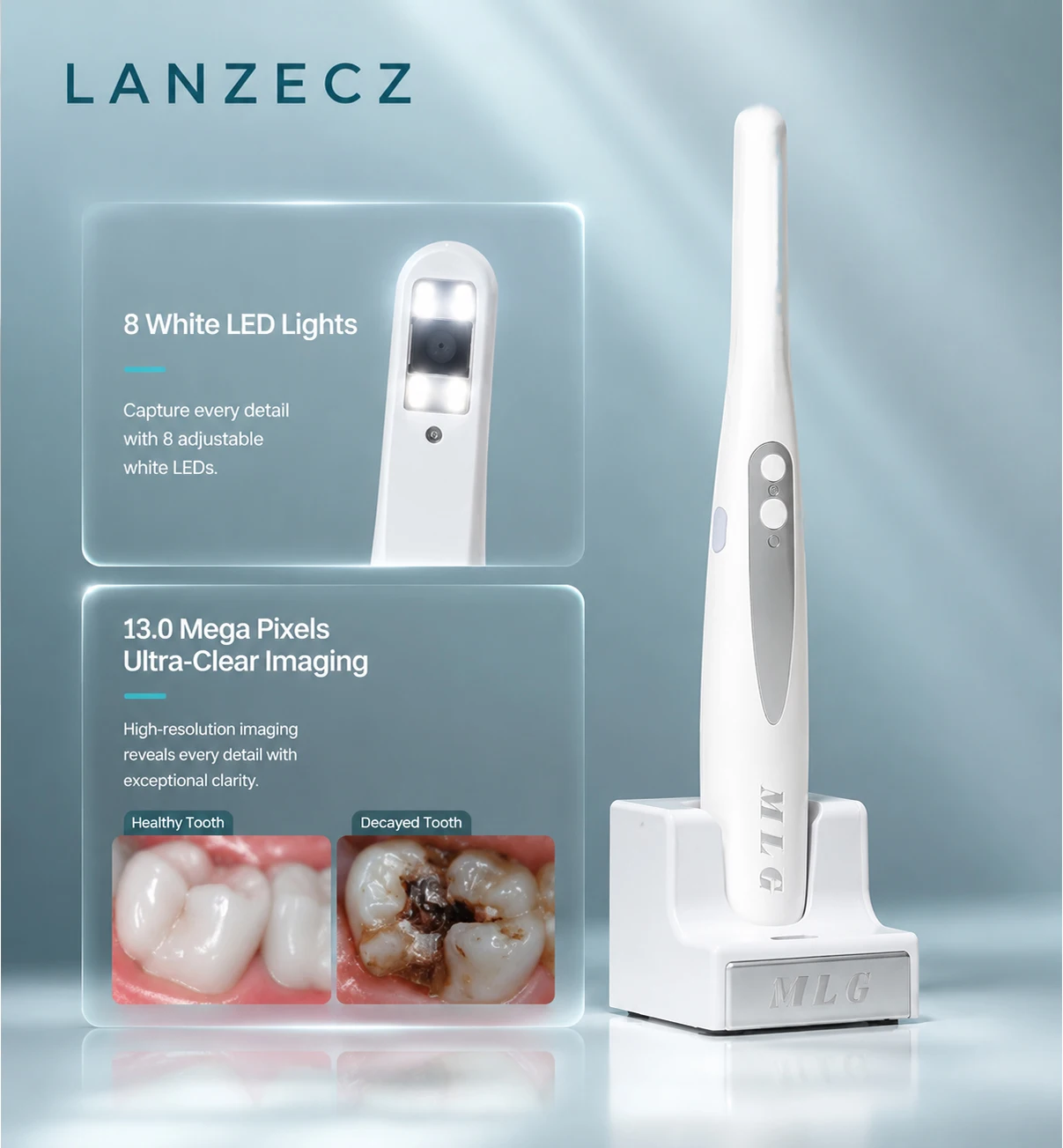 13MP Wireless Dental Intraoral Camera 5G Wifi Oral Endoscope with 8 White LED Lights, Auto Focus HD Imaging for Dentist Teeth In