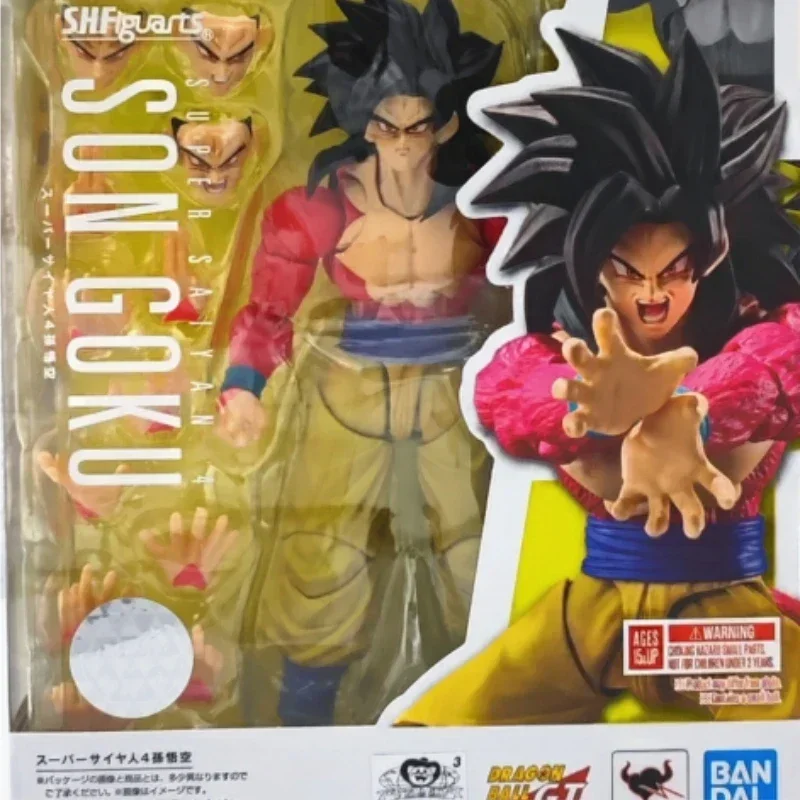 Bandai Dragon Ball Genuine Shf Figure Full Power Goku Super Four Super Three Goku Super Saiyan White Hair Black Hair Goku Gift