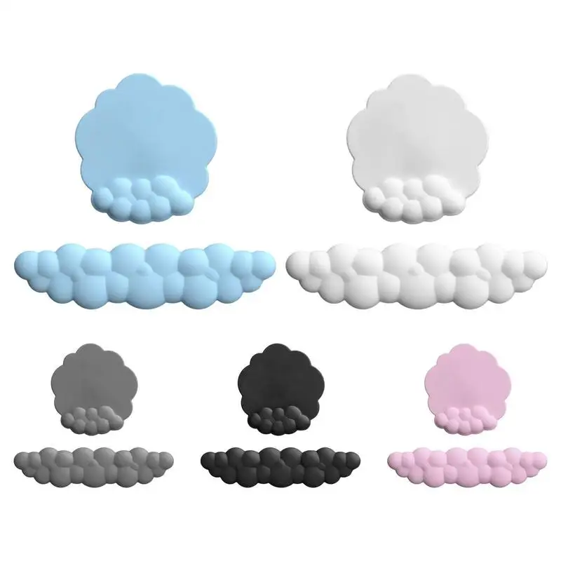 مسند المعصم للوحة المفاتيح السحابية من مادة البولي يوريثان عالية الكثافة من إسفنج الذاكرة اللطيفة مع قاعدة مضادة للانزلاق للمكتب المنزلي