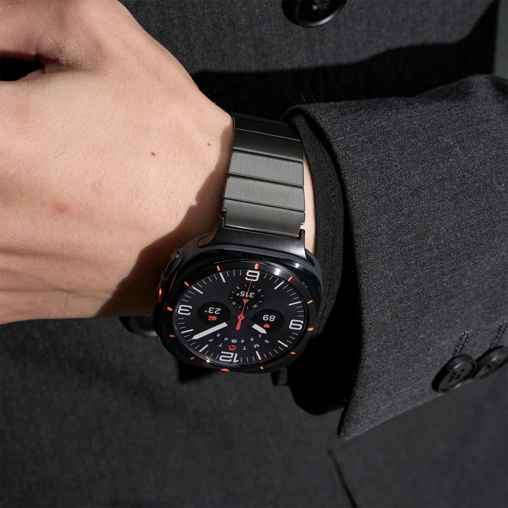 حزام معدني فاخر متوافق مع ساعة Samsung Galaxy Watch 8/8Claaic حزام بديل لملحقات ساعة Galaxy Watch Ultra2025