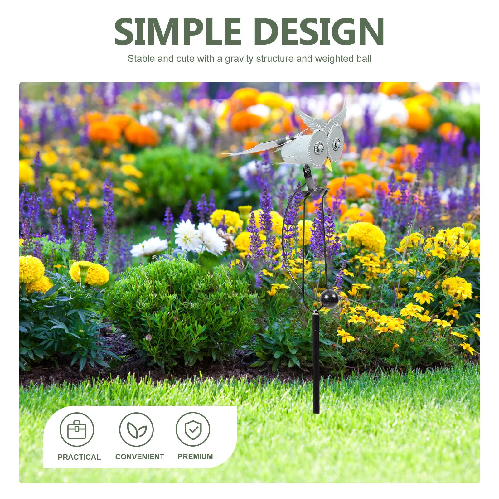 

Vintage Spinner Metal Garden Decoration Yard Art Nodding Head Outdoor Landscape Sculpture Iron Statue Backyard Wind