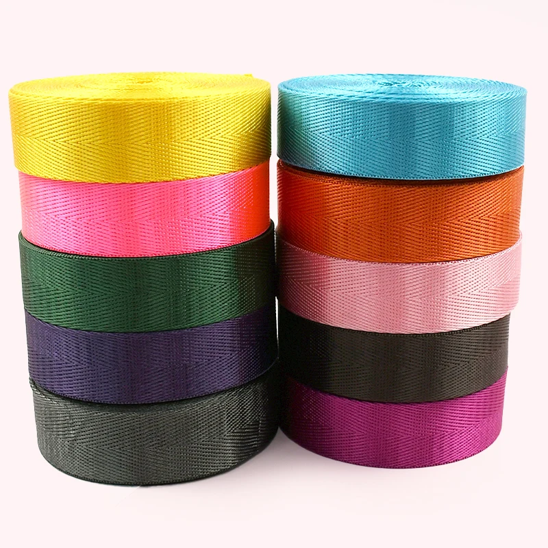 5Meters Meetee 20-50mm Colored Nylon Webbing for Backpack Strap Car Seat Belt Ribbon DIY Garment Binding Tape Sewing Accessories