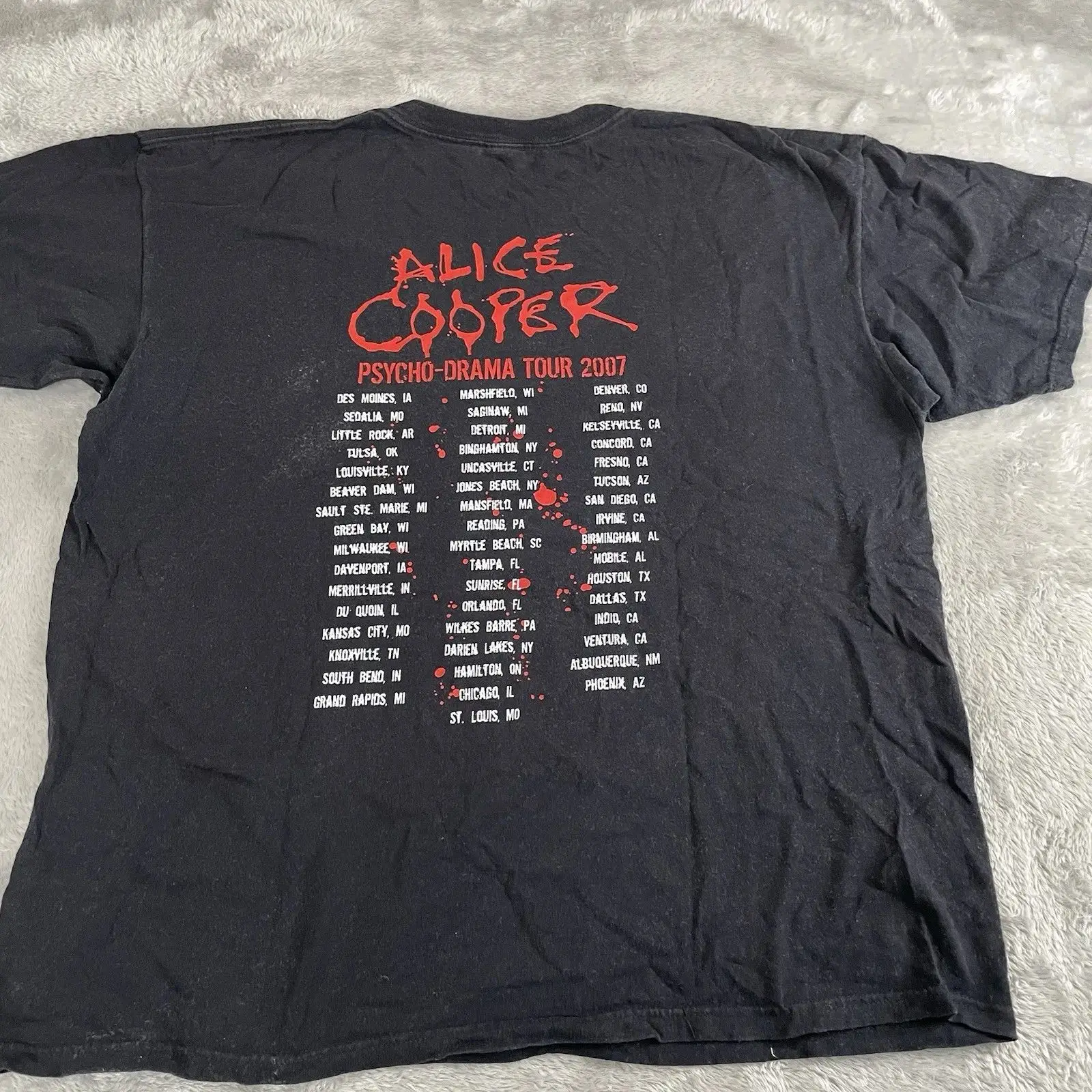 Alice Cooper 2006 Nightmare Tour Shirt Rock Punk Tops Y2k Vintage Tees Casual Loose Streetwear Print O Neck T Shirts Unisex - view 2