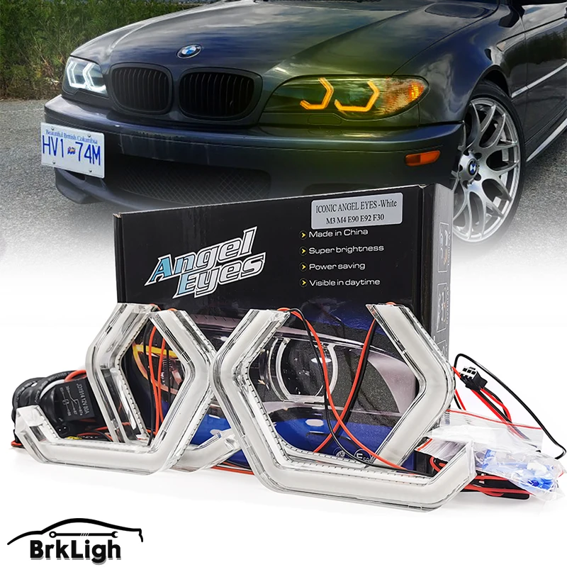 

Angel Eyes M4 Crystal Lamp Style For BMW E46 F10 E90 F30 E60 F31 F32 F34 F01 F02 F80 F82 F83 M2 Headlight DRL LED DTM Halo Rings