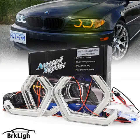 Angel Eyes M4 크리스탈 램프 스타일, BMW E46 F10 E90 F30 E60 F31 F32 F34 F01 F02 F80 F82 F83 M2 용 헤드라이트 DRL LED DTM 헤일로 링