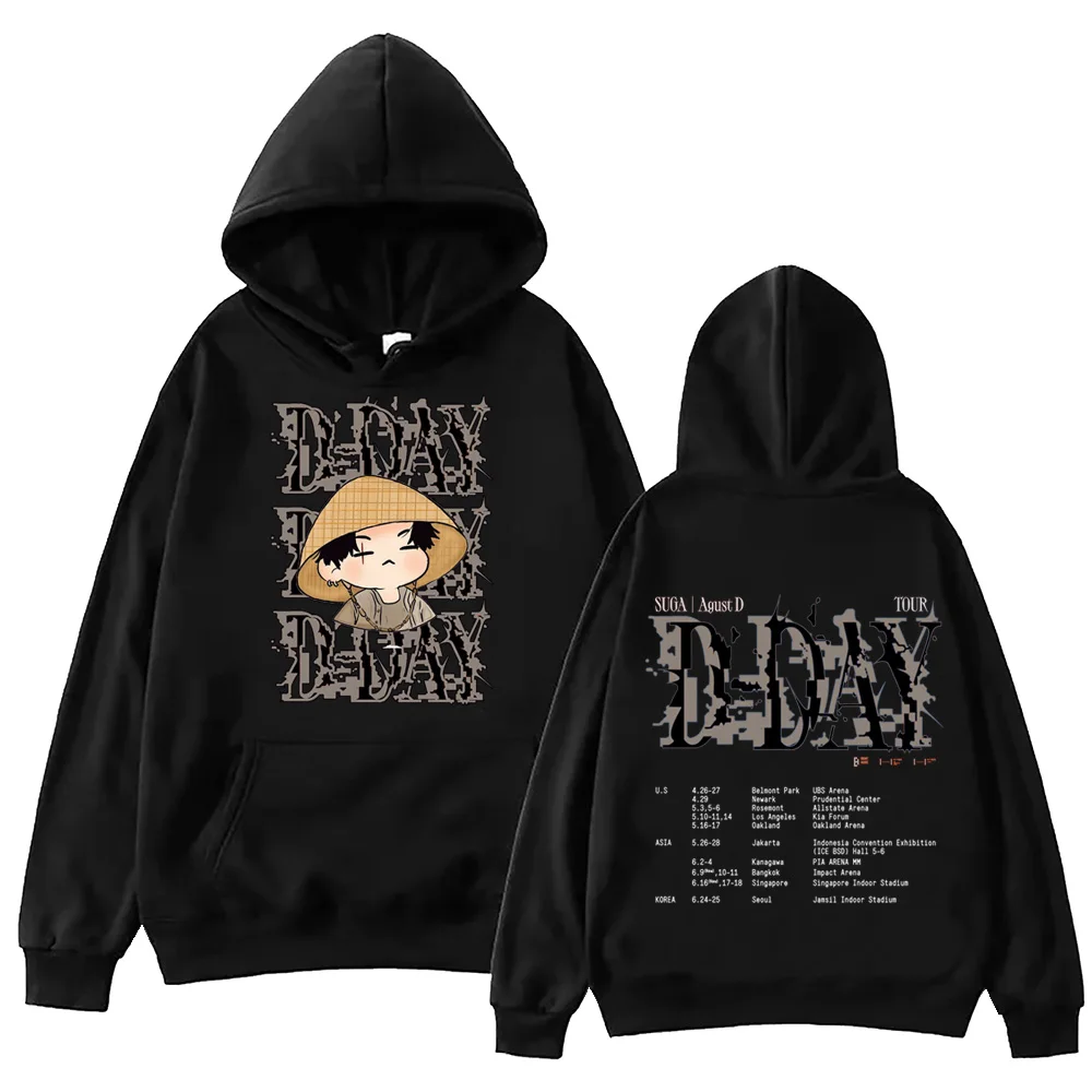 Suga Agust D Tour  Hoodie Harajuku Hip Hop Pullover Tops Fans Gift