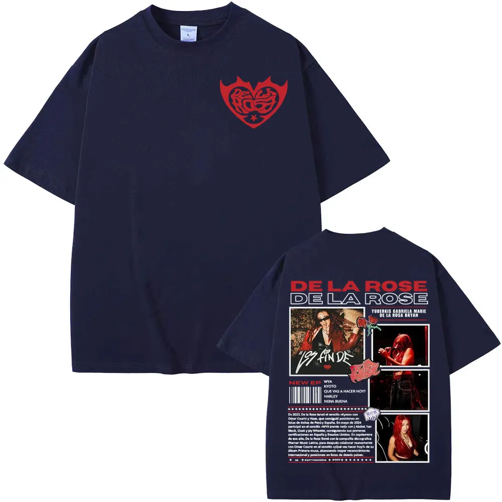 Singer Dela Rose Album Tour T Shirts Men Fashion Trend Oversized T Shirt Summer Tops High Quality T-shirt Streetwear
