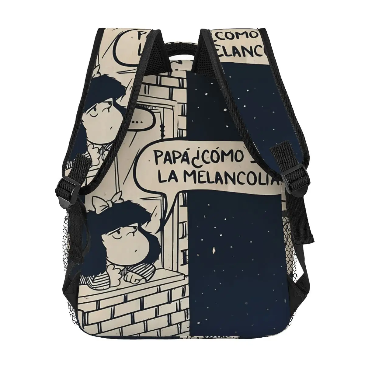 Back To School Quino Tribute Kawaii Cool Backpack School Boy Girl Anime Mafalda Travel Backpack