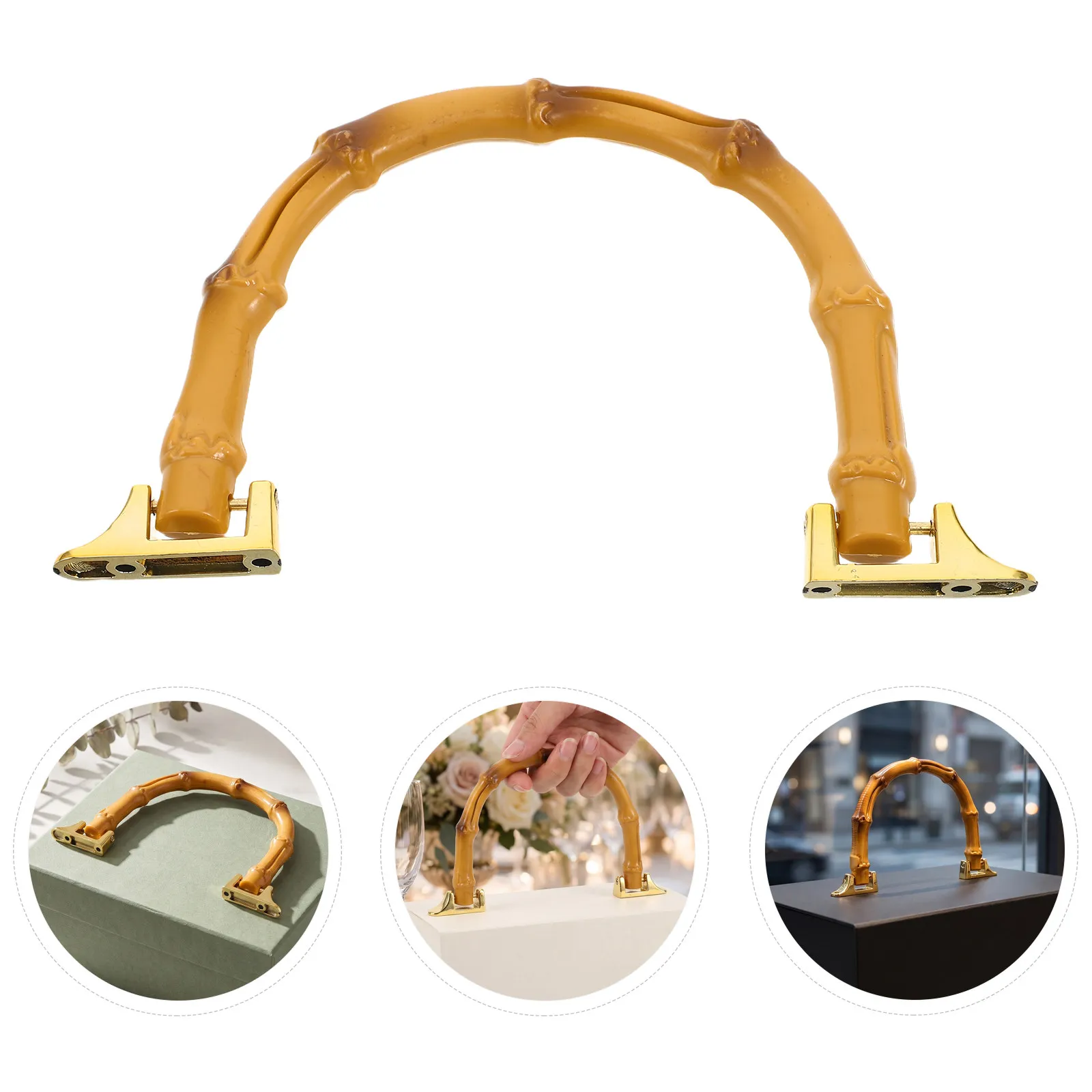 Imitation bamboo handbag handles for handbag makers to improve bag comfort 10 pcs plastic 14.8x8.7 cm