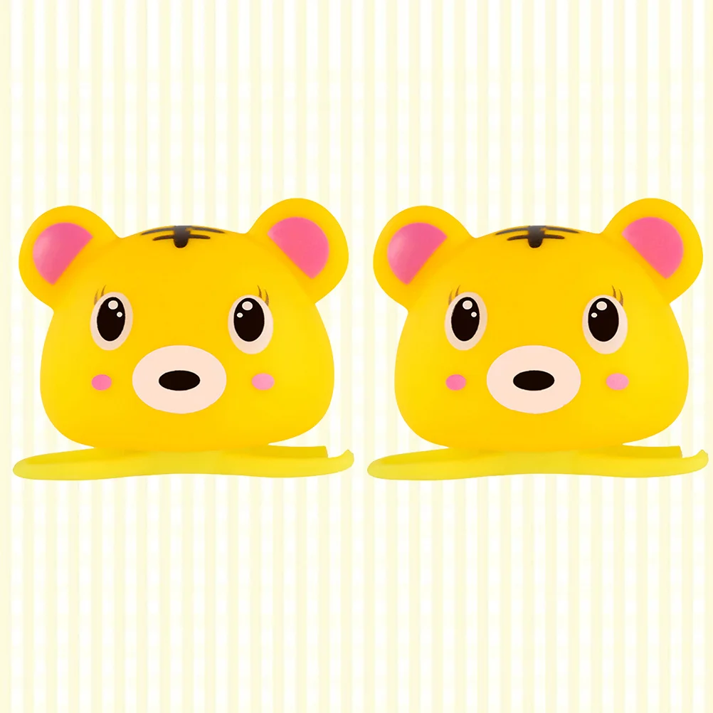 

2 pcs Balance Bike Bell Tiger Pattern Silicone Handlebar Mount Sound Light Animal Design Bicycle Horn Lamp For