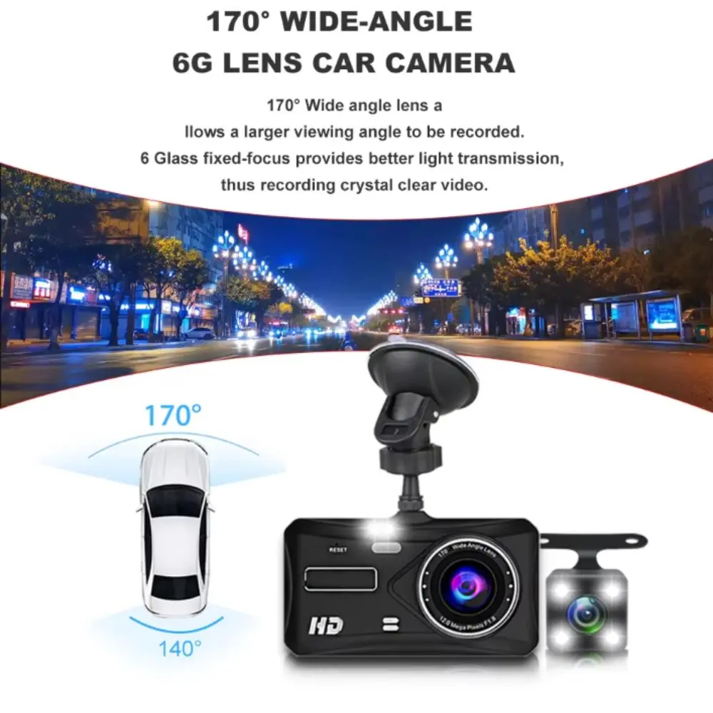 Mirror Touch Screen Car DVR Night Vision FULL HD 1080P Dash Cam Dual Lens Front And Rear Camera Black Box Car