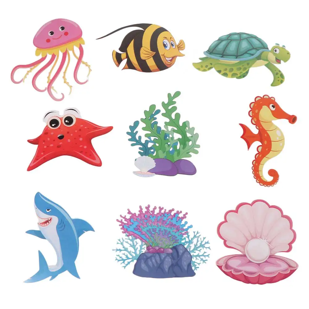 

Colorful Ocean Animals Hanging Flag Fish Waterproof Hawaiian Spiral Ornaments Handmade Paper Summer Theme Pendant Wedding