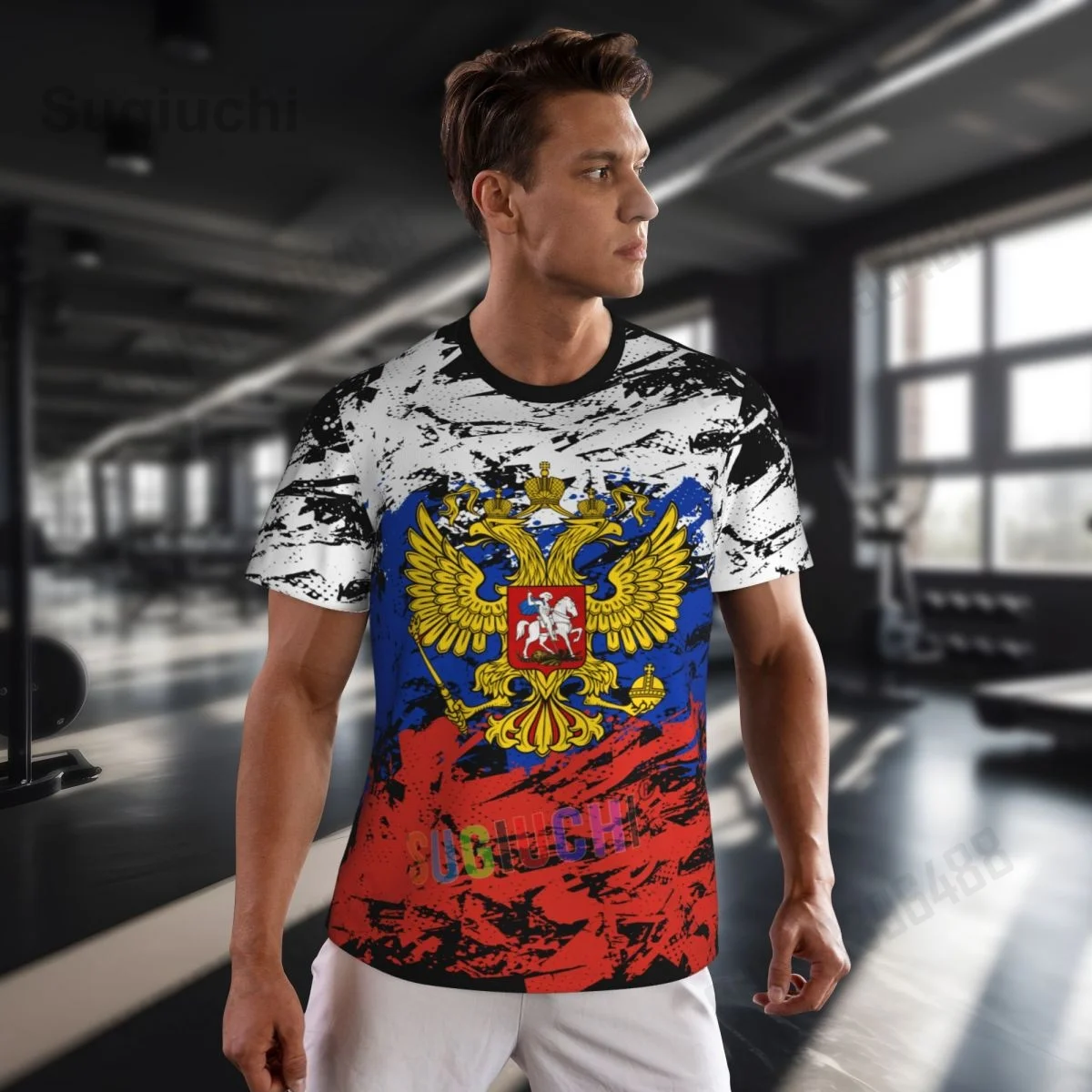 2026 Russia Flag Retro 3D Printing Summer Short Sleeve T-Shirt Men Women Mesh Clothing Breathable Sports Tees