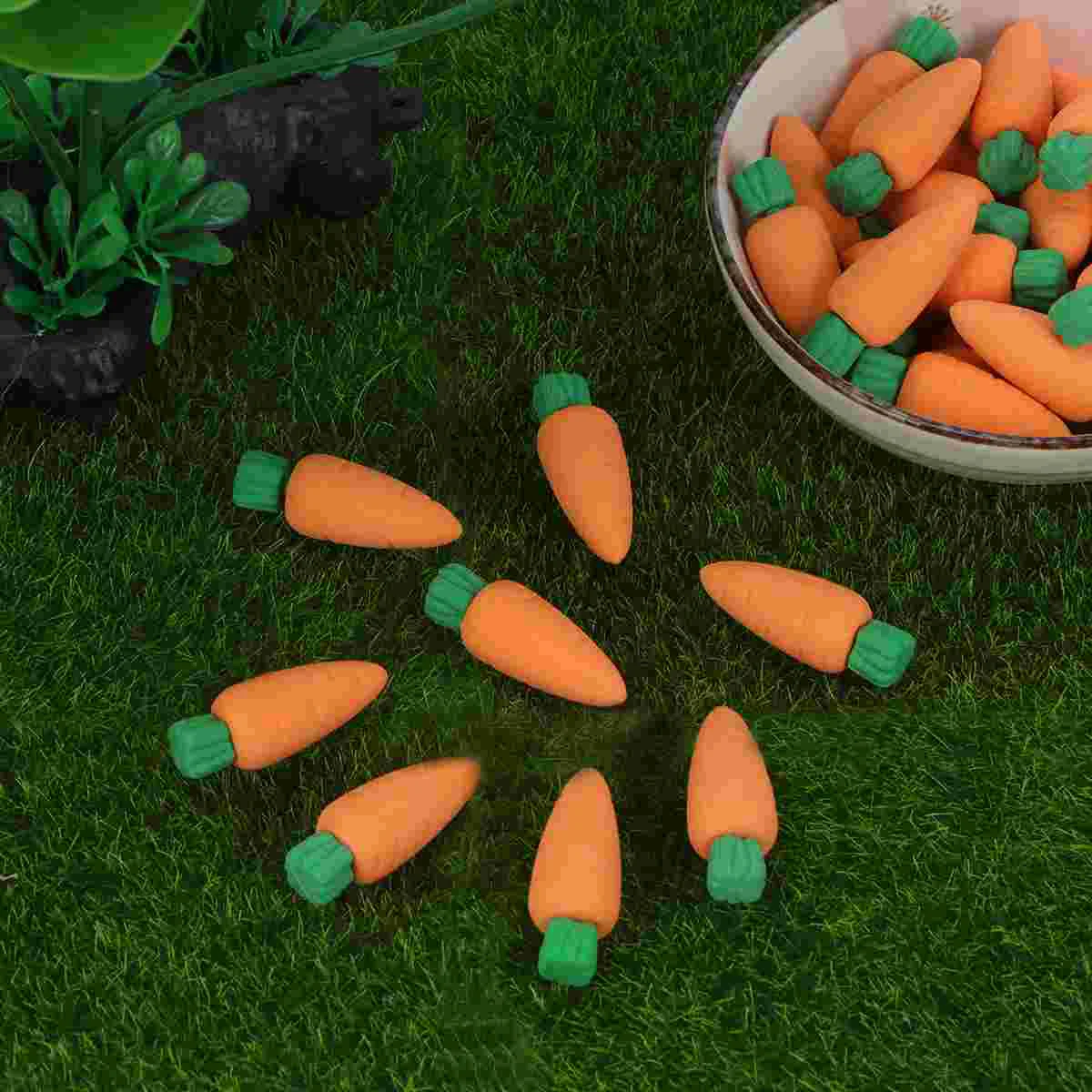 30 Pcs Carrot Pencil Eraser Creative Rabbit Stationery Student Pencils for Kids
