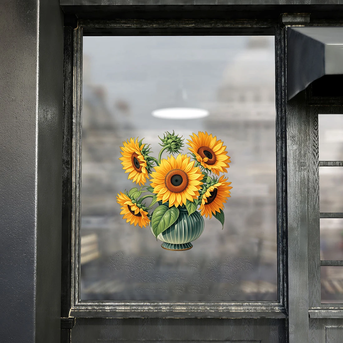 Three Ratels CD105 Colorful Sunflower Art Wall Stickers for Home Decoration Toilet decals Car Stickers view 2