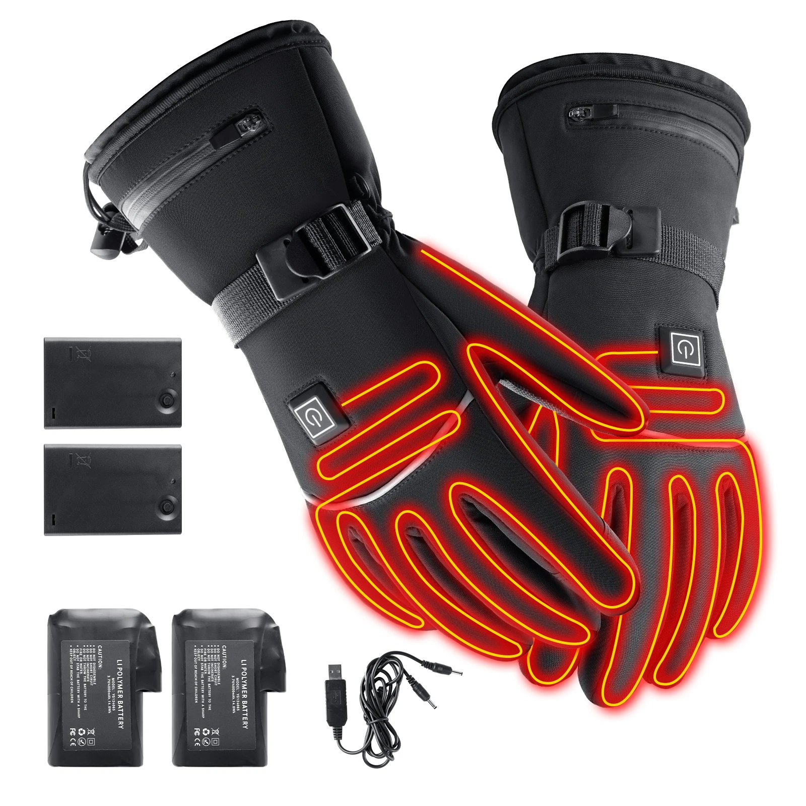 Gants Électriques Imperméables et Rechargeables par USB pour Homme et Femme, Équipement Thermique pour Écran Tactile, Moto, Hourbike, Ski