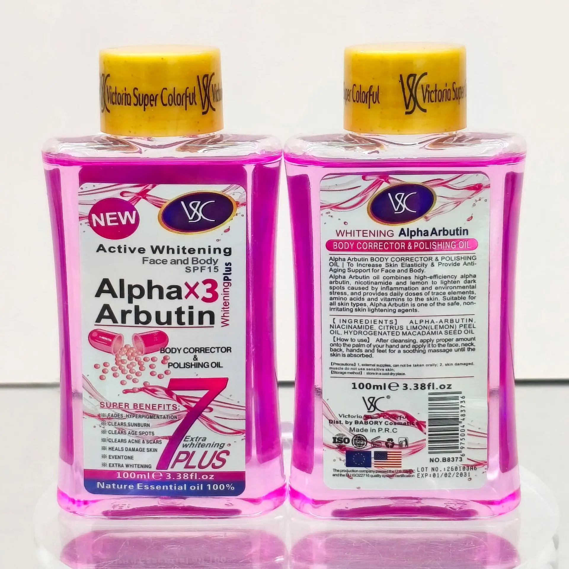 Aceite Blanqueador con Alfa Arbutina, Humectante Suavizante, Antienvejecimiento, Nutritivo, Aclara Líneas Finas y Manchas, Masaje Corporal, Cuidado de la Piel