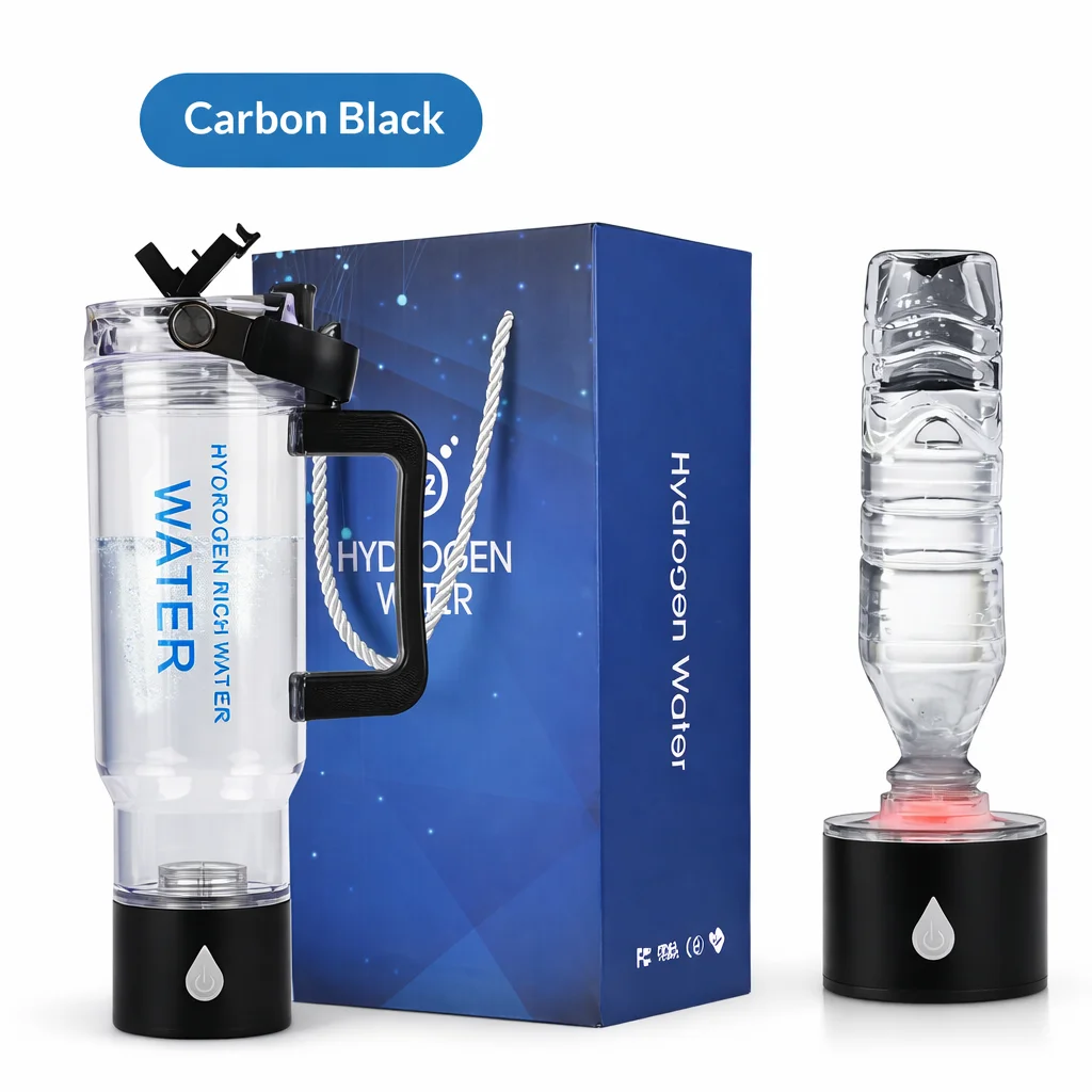 Draagbare waterstofwaterfles 750ml Oplaadbare elektrische waterstofrijke waterfles met handvat voor auto, reizen en kantoor