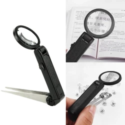 Small 8x Glass Travel Friendly Lens and Tweezers Glass with Tweezer Magnifier Tools X3UD