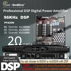 SenMicre PFA20K Professional Power Amplifier 4 Channel 4X2000W 8OHM DSP High Power Amp Electronics Digital Audio DJ Subwoofer