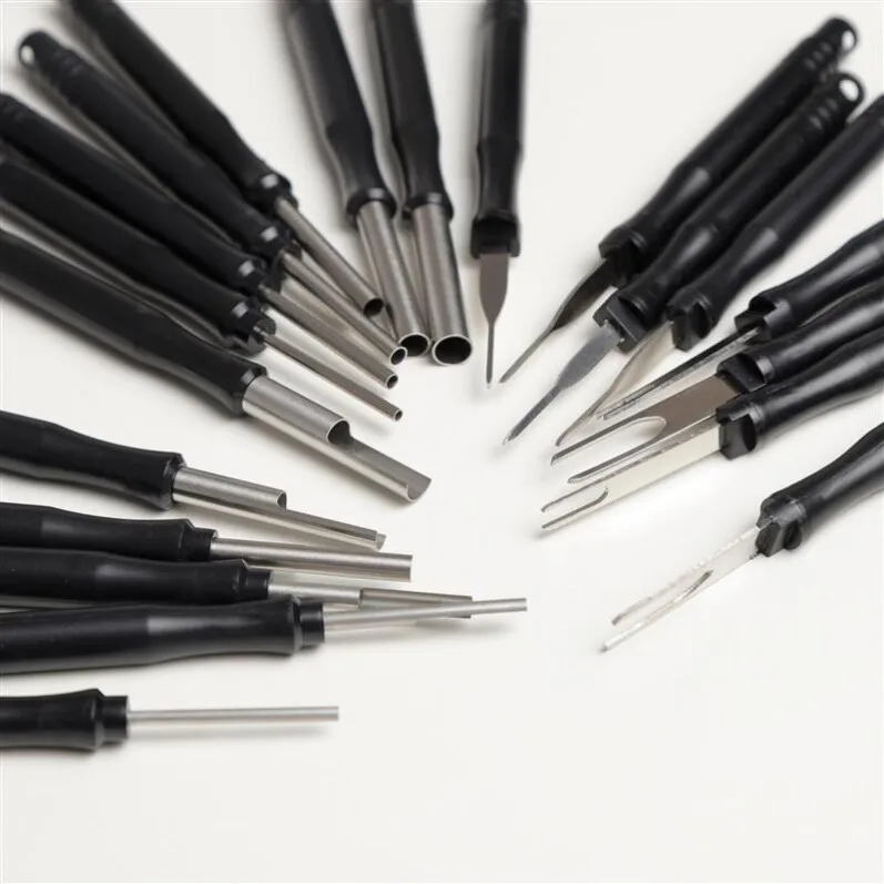 German Needle Remover Terminal Round Pointed Double-pin Aviation Plug Car Wiring Harness Terminal Disassembly Tool Push Pick