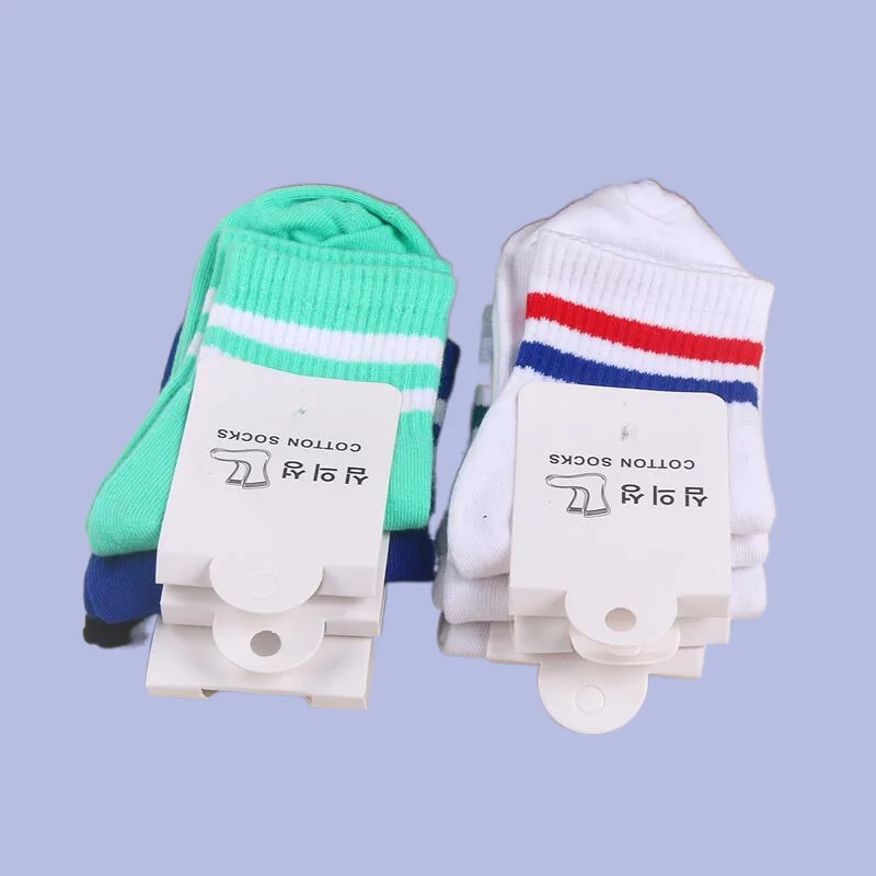 5/10 Pairs Autumn and Winter Solid Color Two-Bar Middle-Tube Socks Couple Sports Leisure Breathable 2024 New Socks Cotton Socks