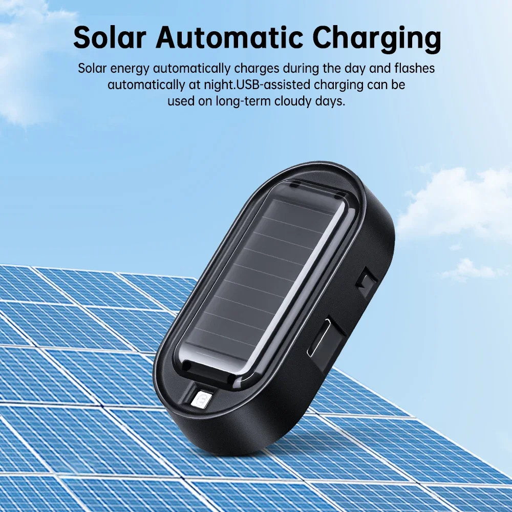 Extractme Simulation Car Solar Anti-Theft Lights Car Simulation Immobiliser Car Alarm Led Simulation Warning Light Burst Flash