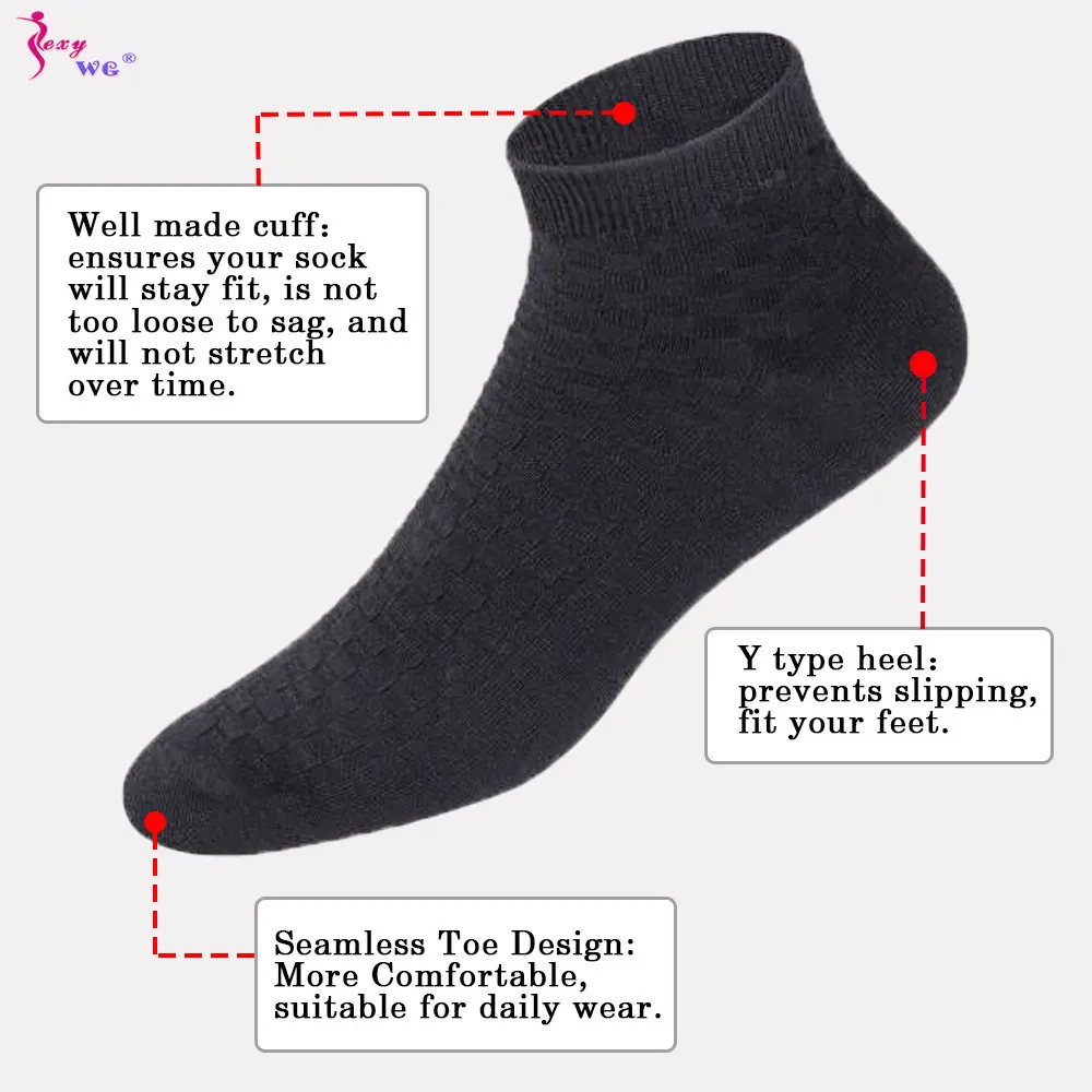 SEXYWG 5Pairs Men's Cotton Socks Low Tube High Quality Casual Breathable Warm Sports Running Crew Socks for Men Soft Sock