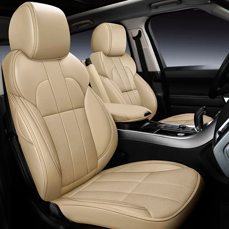Original Car Texture  Car Seat Covers Four Seasons Genuine Leather Fashion Design Car Seat Covers Full Seven Seats