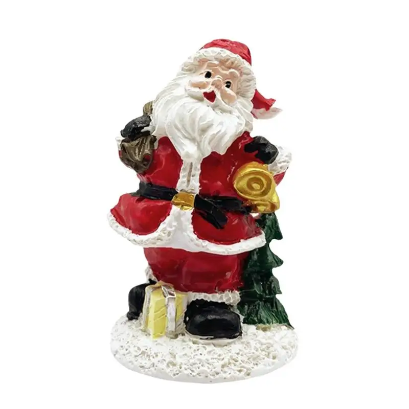 Christmas Santa Decor Waterproof Resin Standing Santa Claus Farmhouse Christmas Decor Desktop Ornament Tiered Tray Decor For