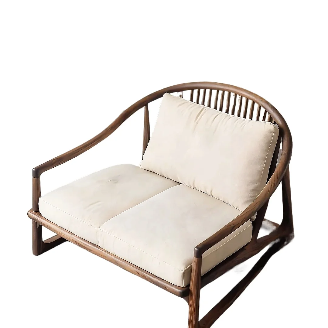 New Chinese-style North American black walnut solid wood sofa modern simple light luxury high-end living room furniture