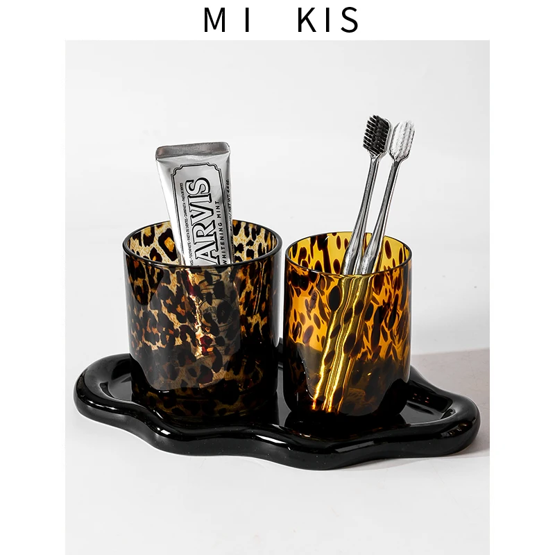 

Bathroom Toothbrush Holder Couple's Toothpaste Cup Storage Rack Mikis Danish Brand Glass Material No Drainage Function