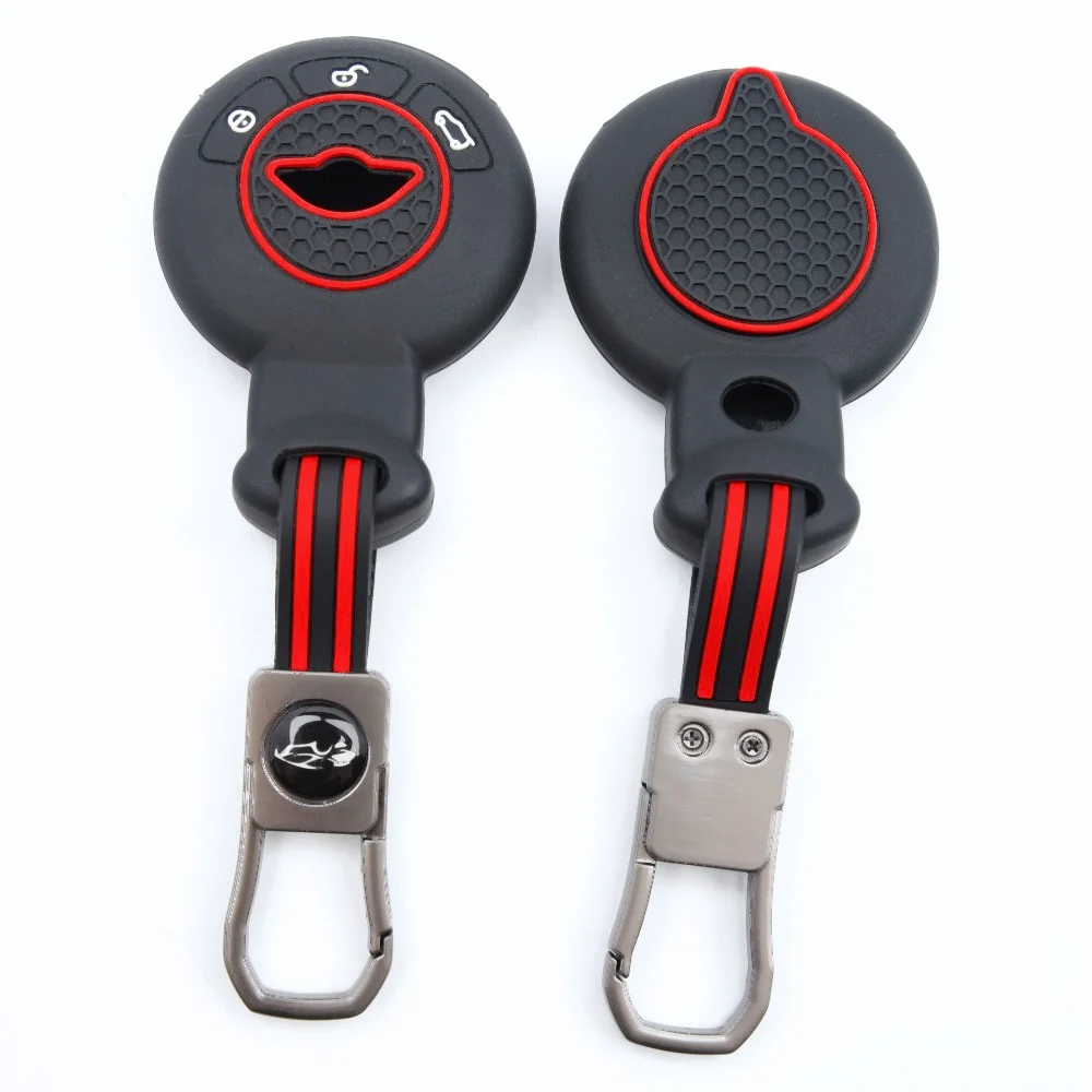 Silicone Remote Key Case For BMW Mini Cooper Clubman Countryman Paceman Roadster R56 R57 CAS3 with clasp holder Secure Grip